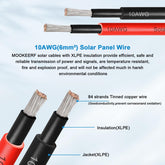 ACOPOWER 10Ft Solar Extension Cable 10 AWG(6mm²)