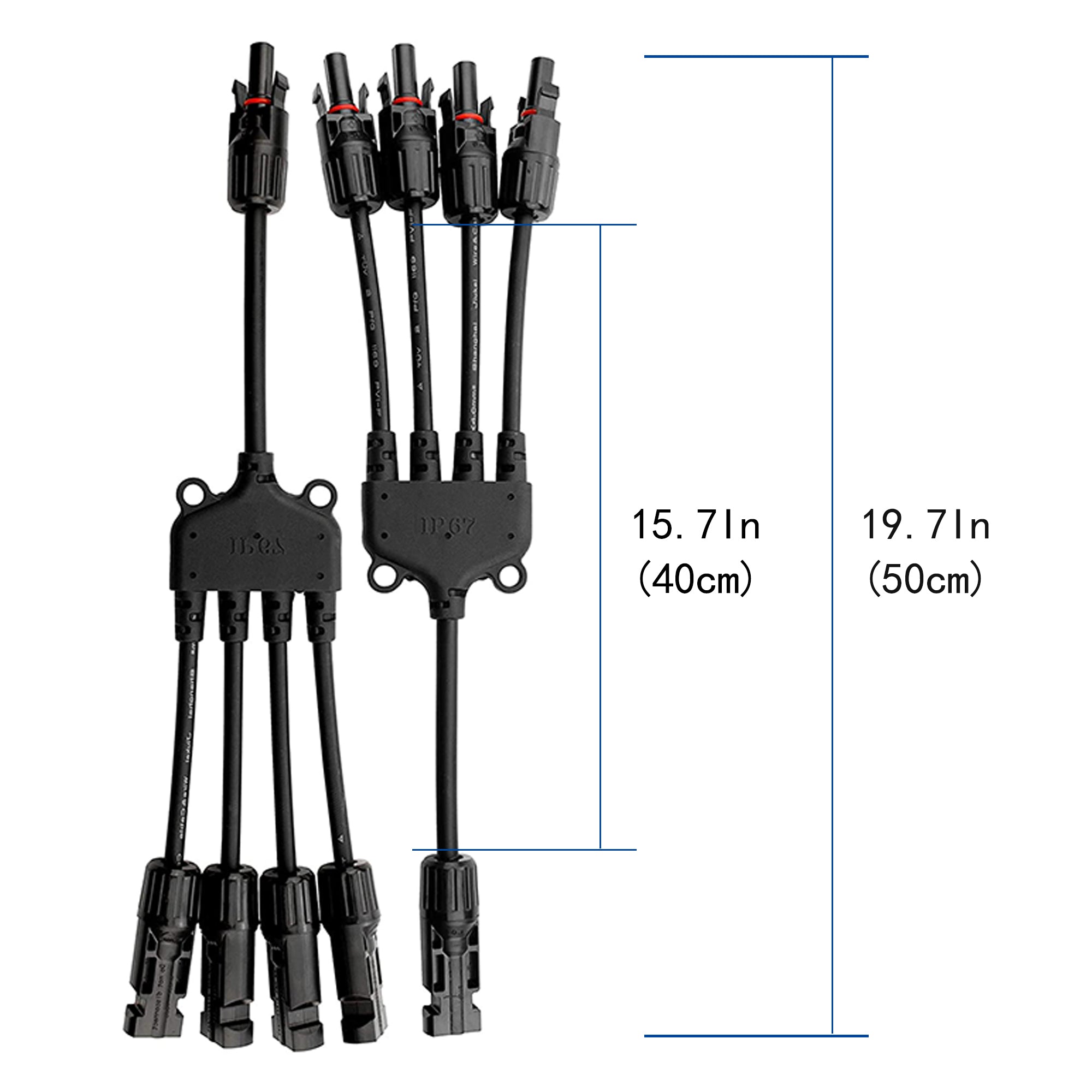 4 to 1 Solar Branch Connectors MMMMF+FFFFM Pair