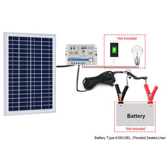 ACOPOWER 25 Watt Off-grid Solar Kits，with 5A charge controller SAE connector - acopower