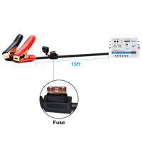 ACOPOWER 15W 12V Solar Charger Kit, 5A Charge Controller with Alligator Clips - acopower