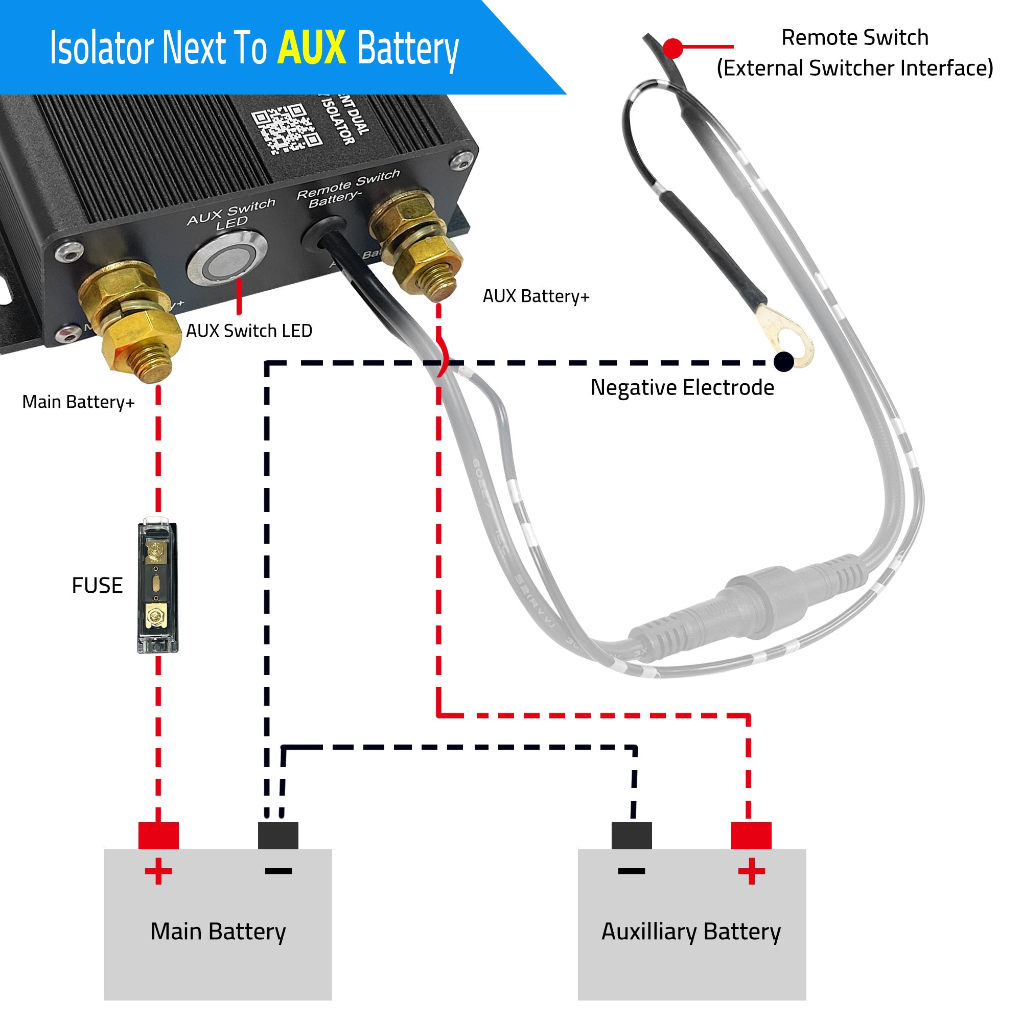 ACOPOWER Dual Battery Isolator Kit, 12V 200 Amp Voltage Sensitive Complete VSR Double Battery Smart Automatic Charger Fit SUV Marine Car UTV ATV RV Boat Camper Truck