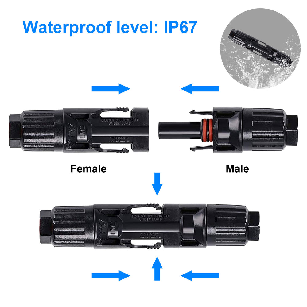 4 Pairs Male/Female Solar Connectors