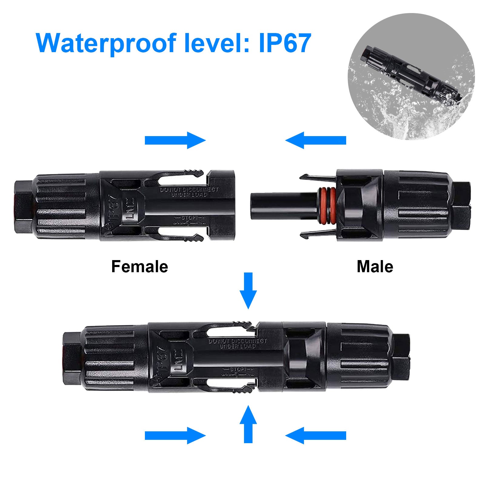 4 Pairs Male/Female Solar Connectors