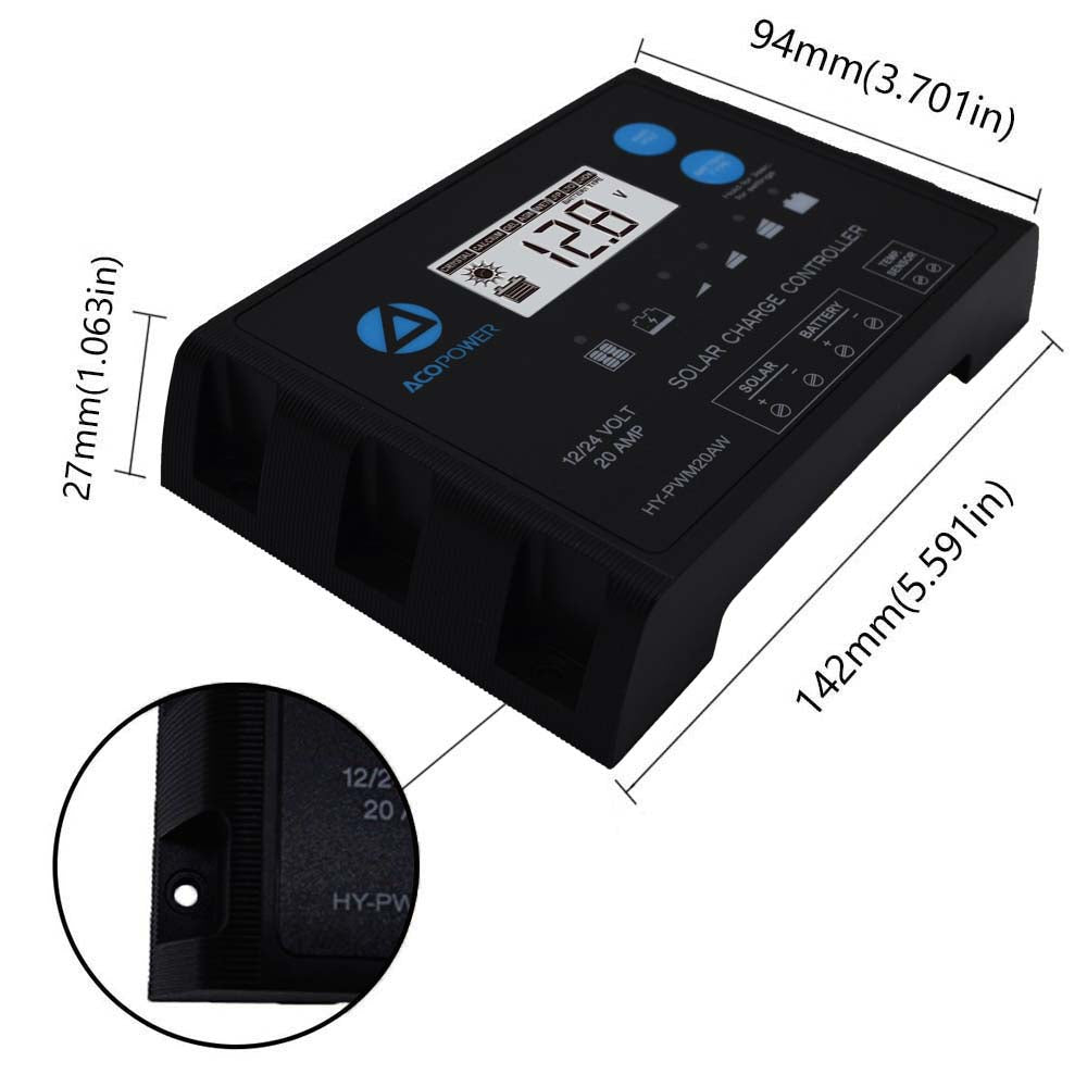 ACOPower Ltk 120W Foldable Solar Panel Kit With Included ProteusX 20A Charge Controller